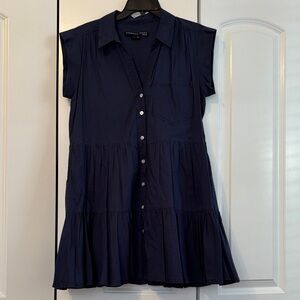 Veronica Beard “Trisha” Navy Blue Button-Down Women's dress, medium